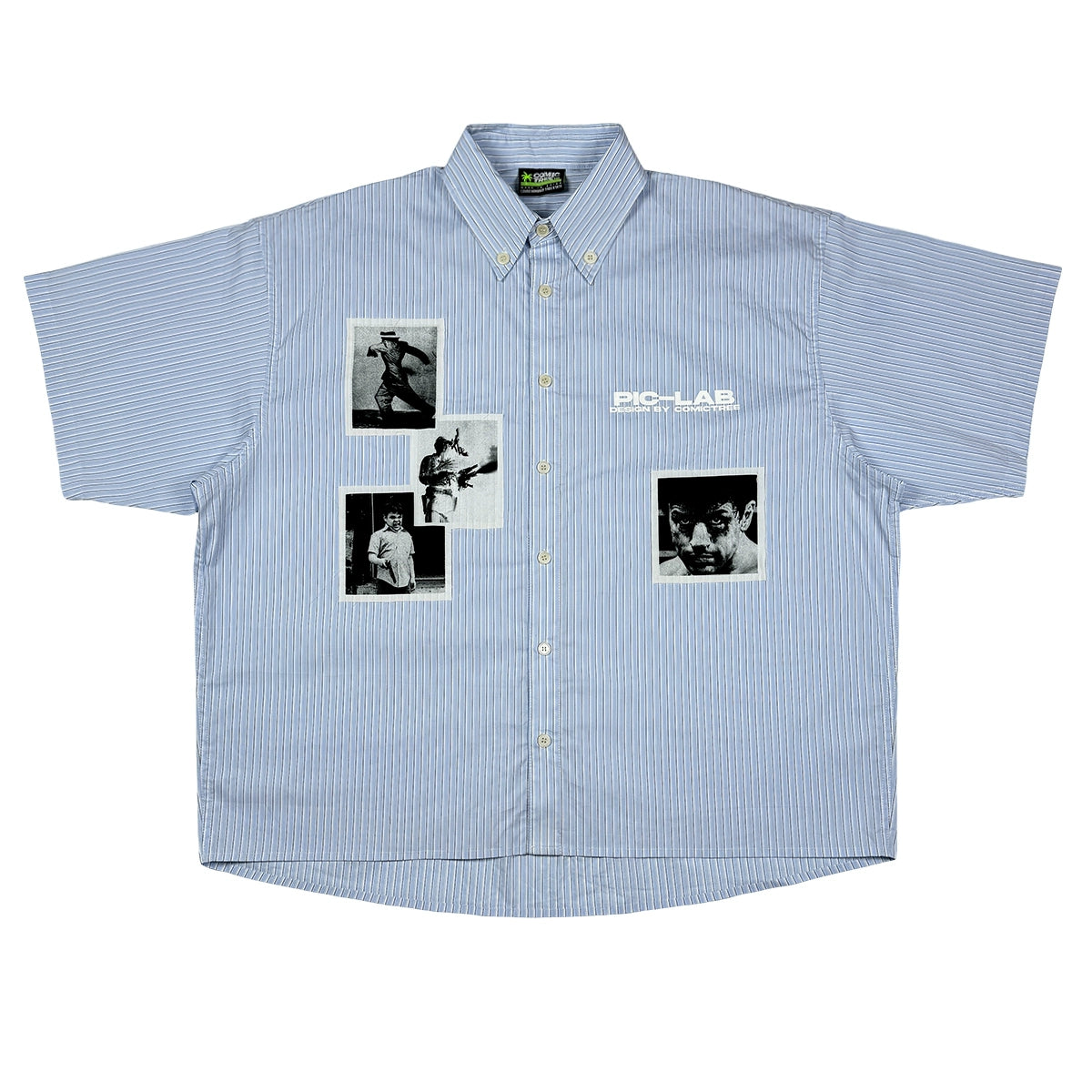 ComicTree C.t 2025 Summer Lapel Striped Photo Shirt