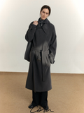 COLN Large Lapel Waist Loose Medium and Long Trench Coat