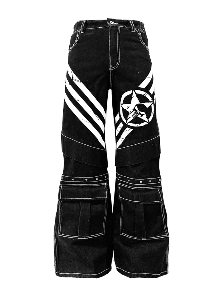 DETW Dark Niche Straight Wide-leg Jeans