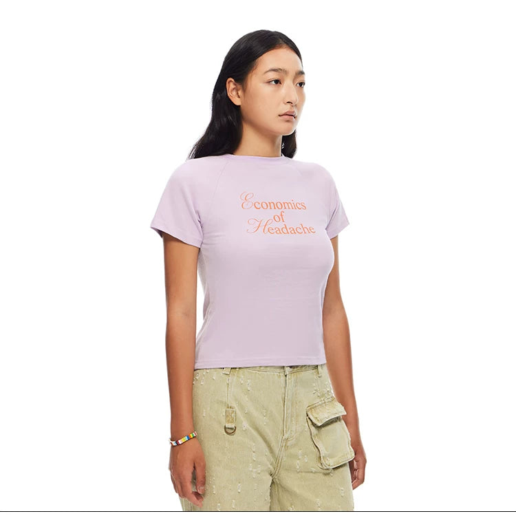 HEADACHE Crew Neck Shoulder Casual Tee