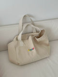 ENNUI Comfortable Embroidered Twill Shoulder Carry Canvas Bag