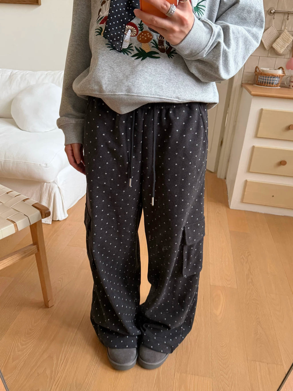 CCYE Love Polka Dot Straight Casual Pants