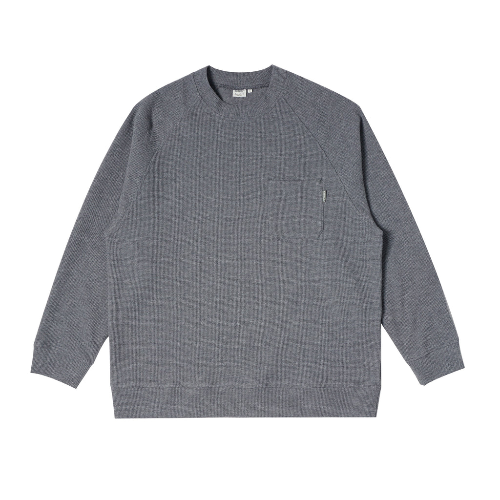 BUTTBILL 380G Japanese waffle Pure Cotton inner long-sleeve Tee