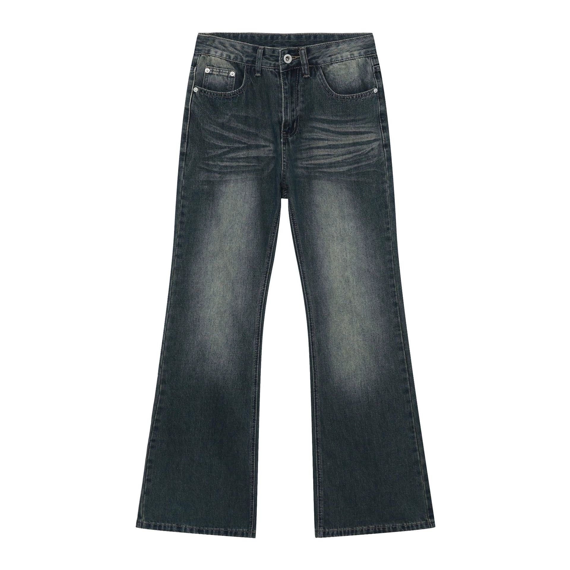 PUBLICRADIO Vintage Washed Rust Denim Flared Pants