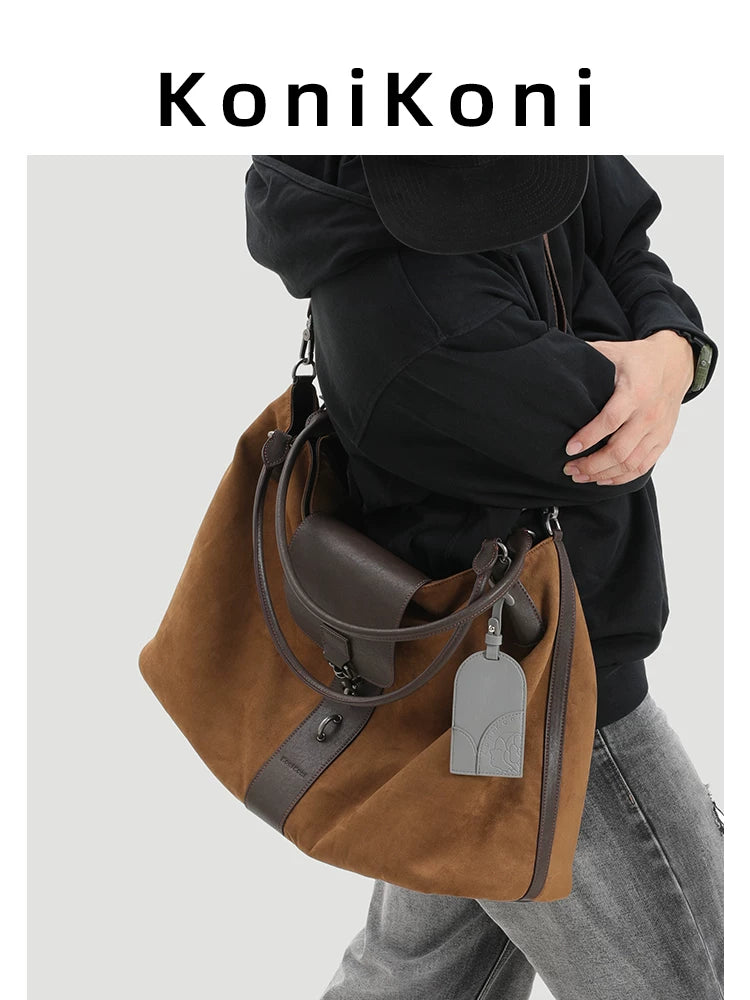 KoniKoni Leather Large Capacity Tote Bag