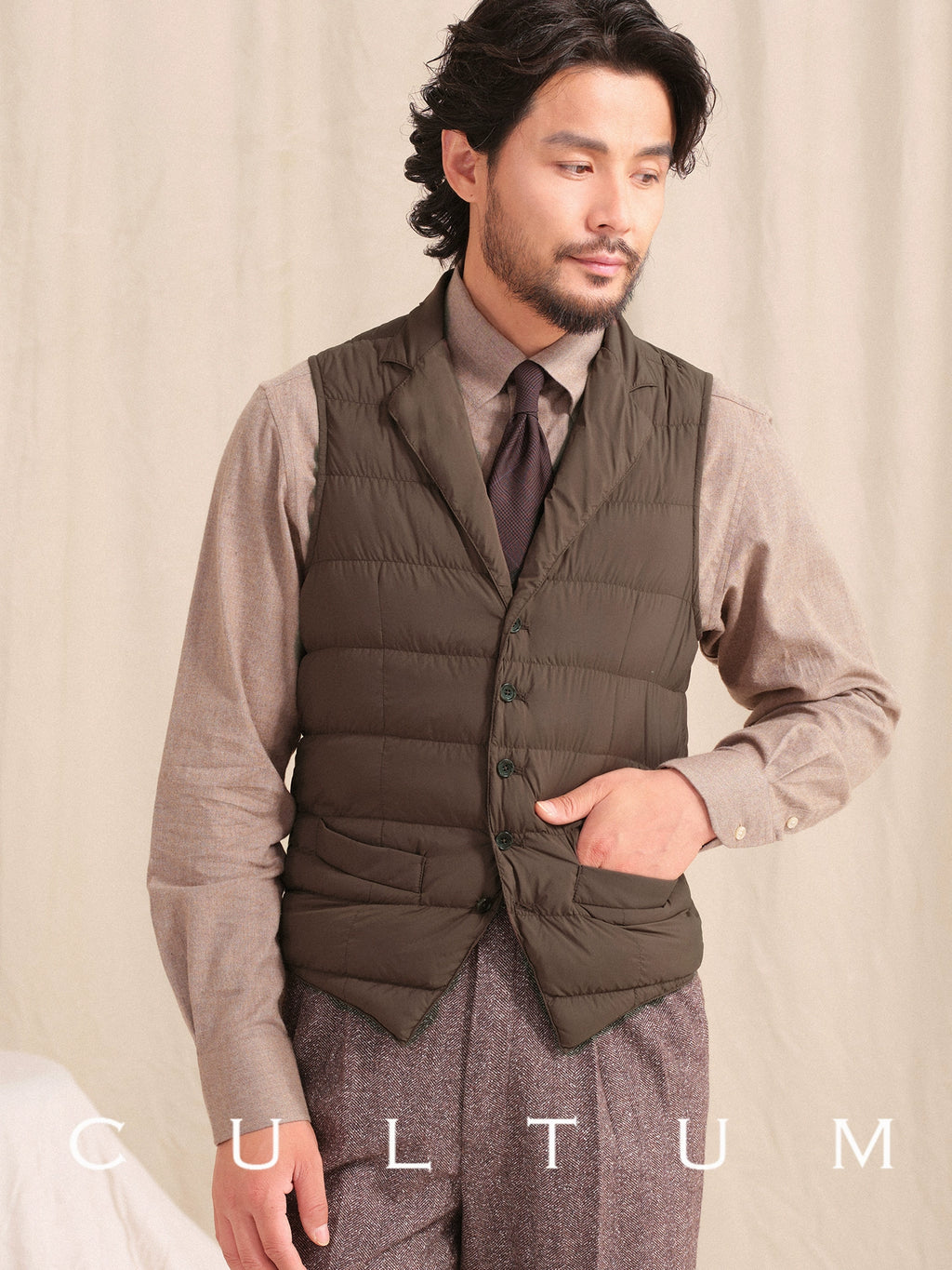 CULTUM Windproof Three-dimensional Tailoring Suit Collar Vest