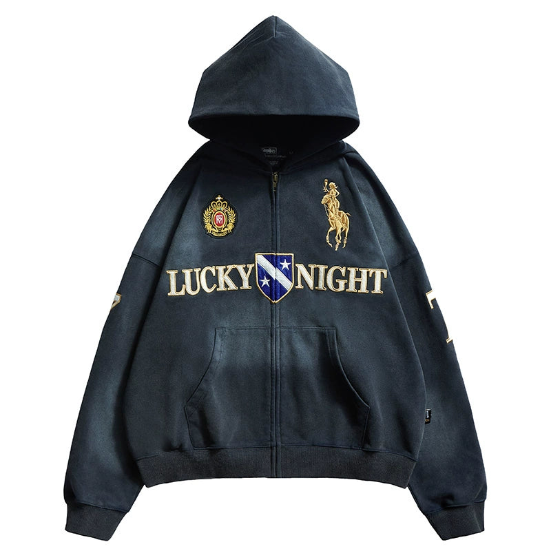 Remedy Vintage Embroidered Washed Hooded Sweater