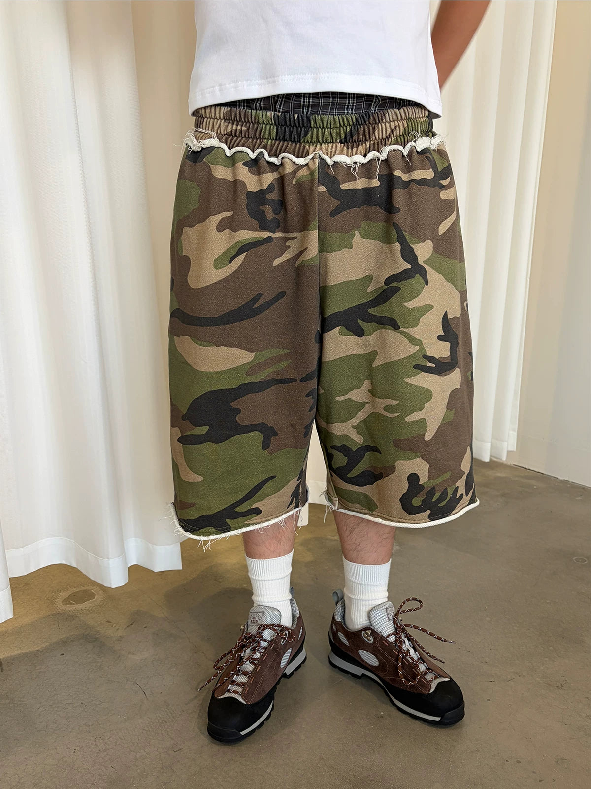 InsGale Camouflage Slack Cropped Shorts