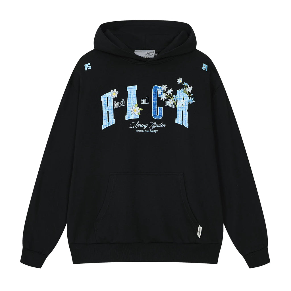 HACR Loose-embroidered Hooded Sweater