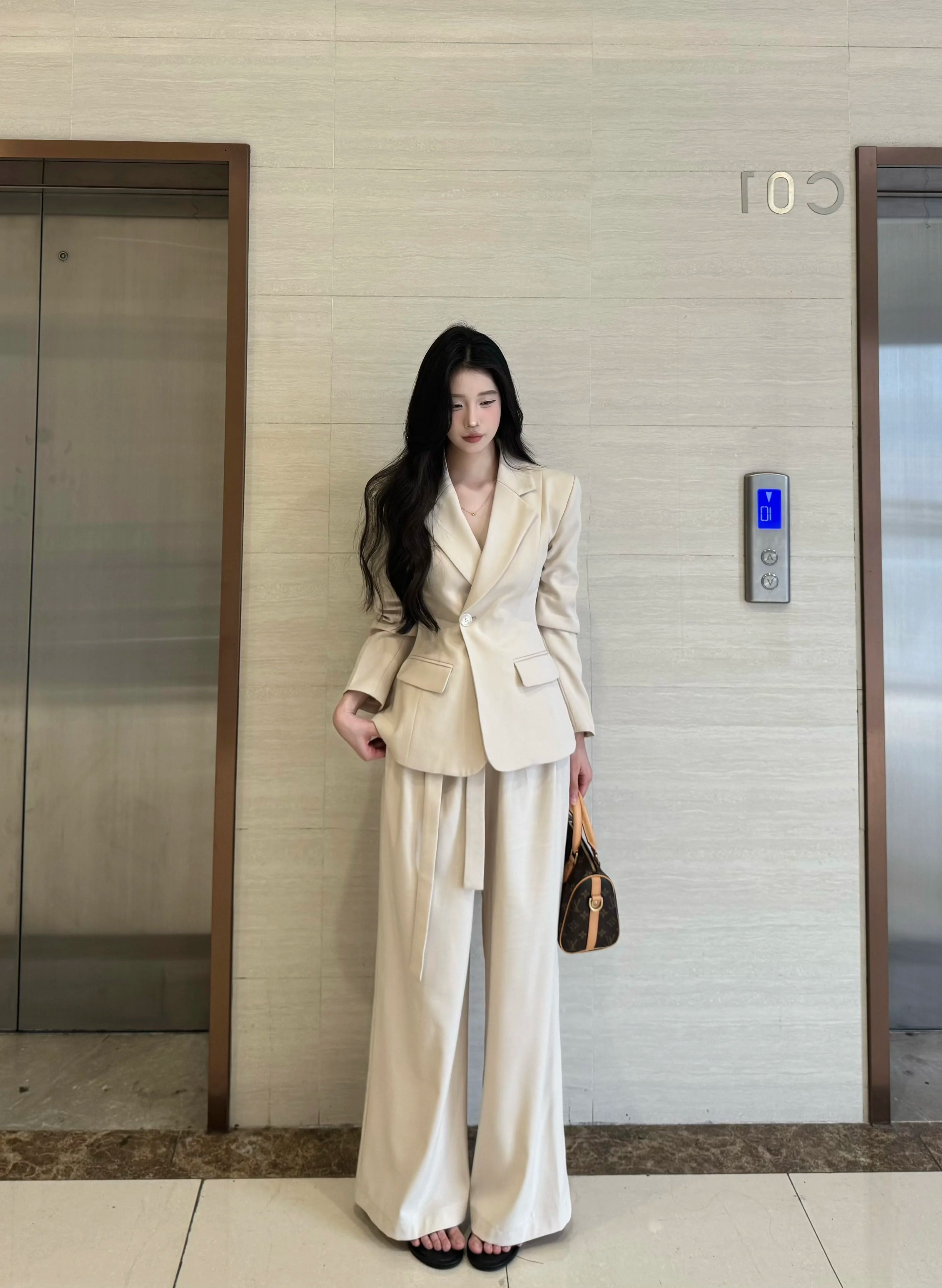 PANPANSTUDIO Korean Wide-leg Pants Suit