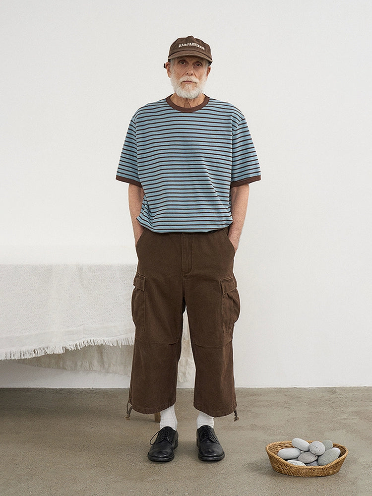 PARTIMENTO Striped Crew Neck Tee