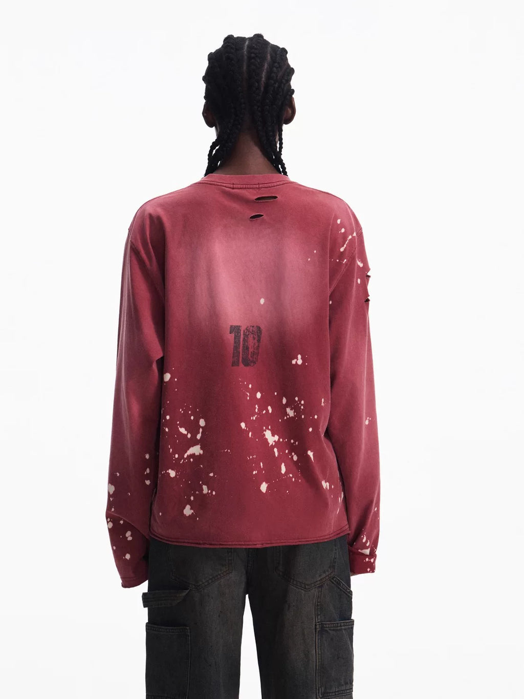 PEOPLESENSE Retro Ink Splashing Old Long Sleeves