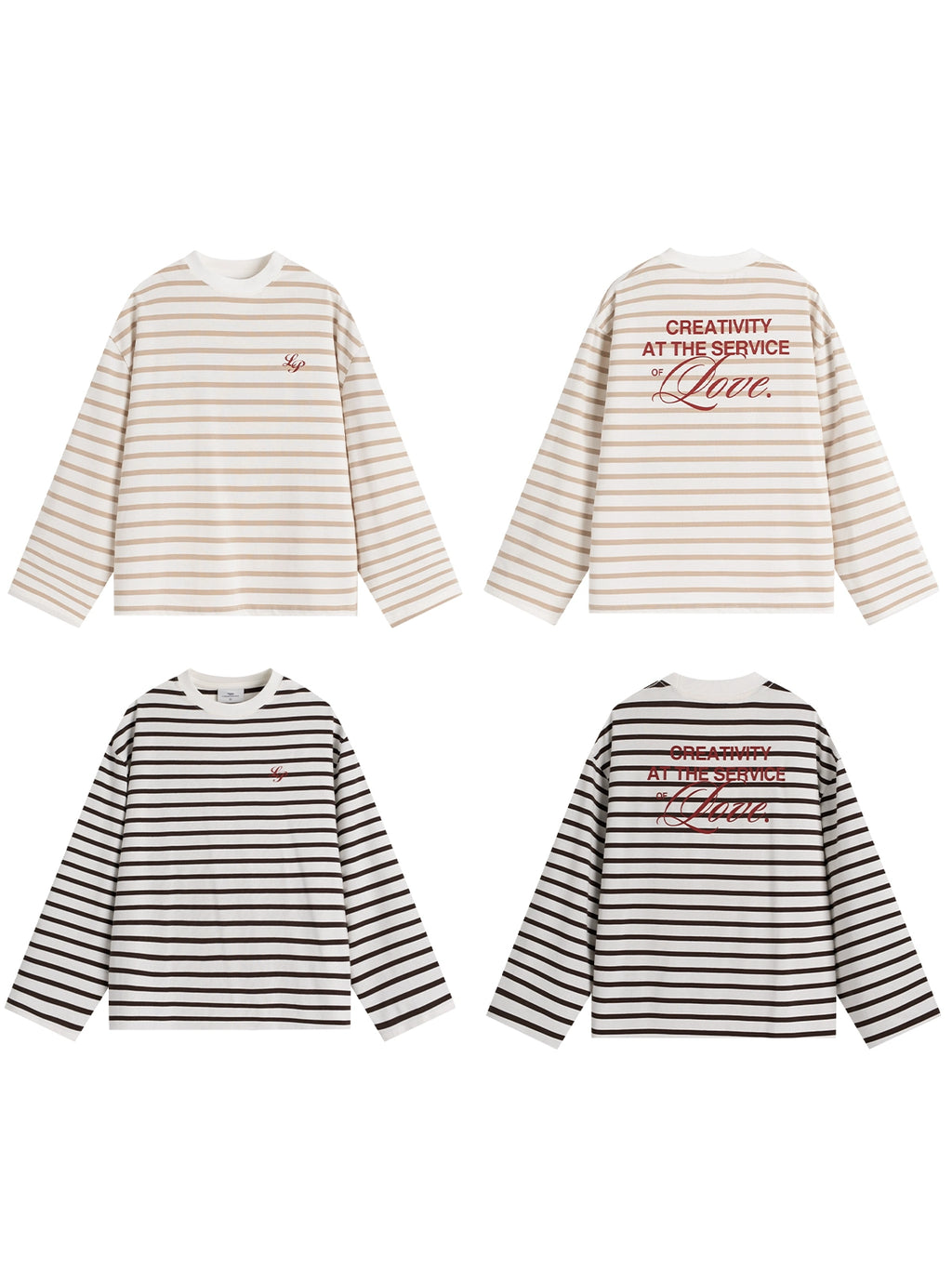 Loopsoon Vintage Stripe Loose Versatile Long Sleeve