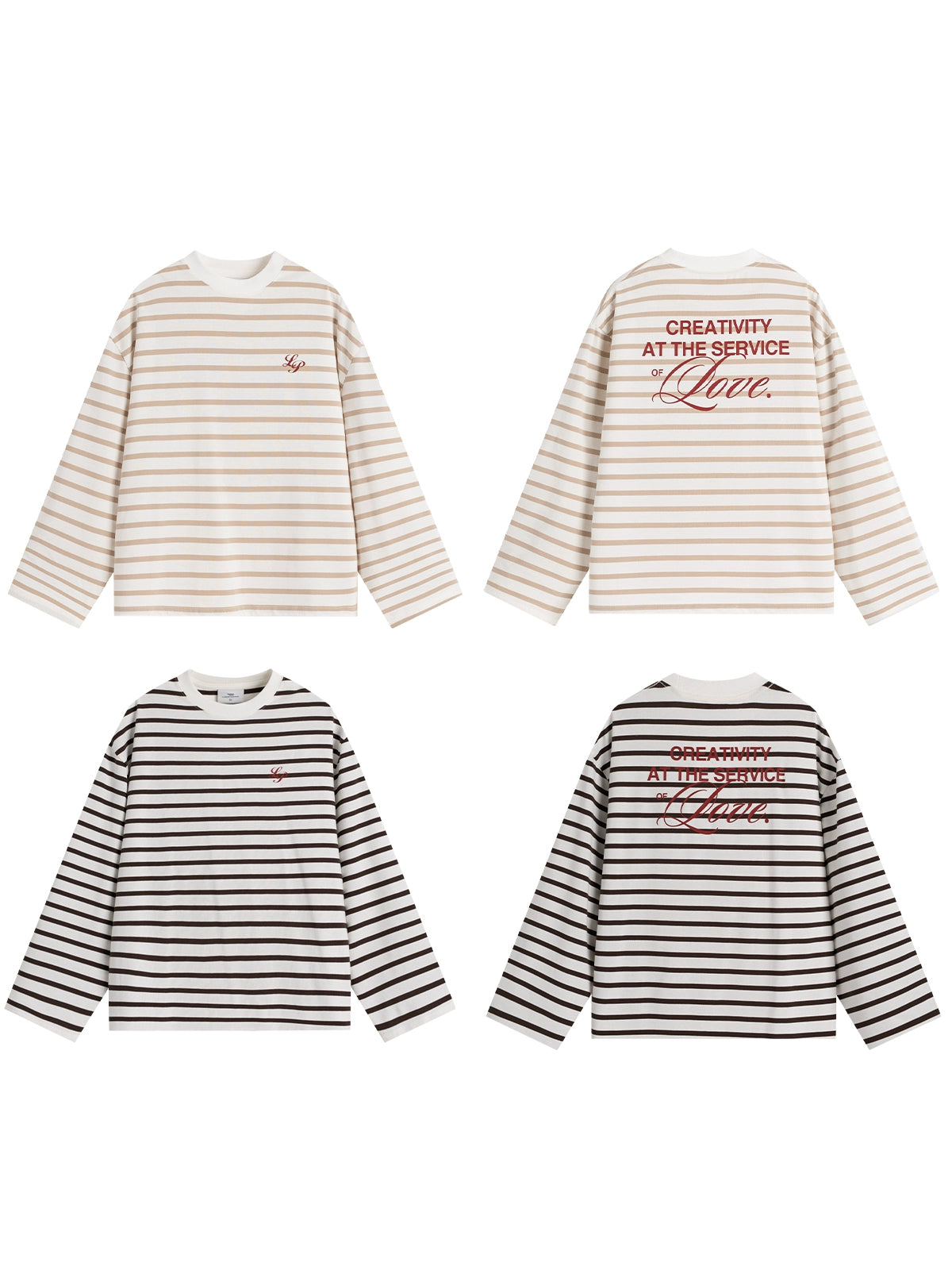 Loopsoon Vintage Stripe Loose Versatile Long Sleeve