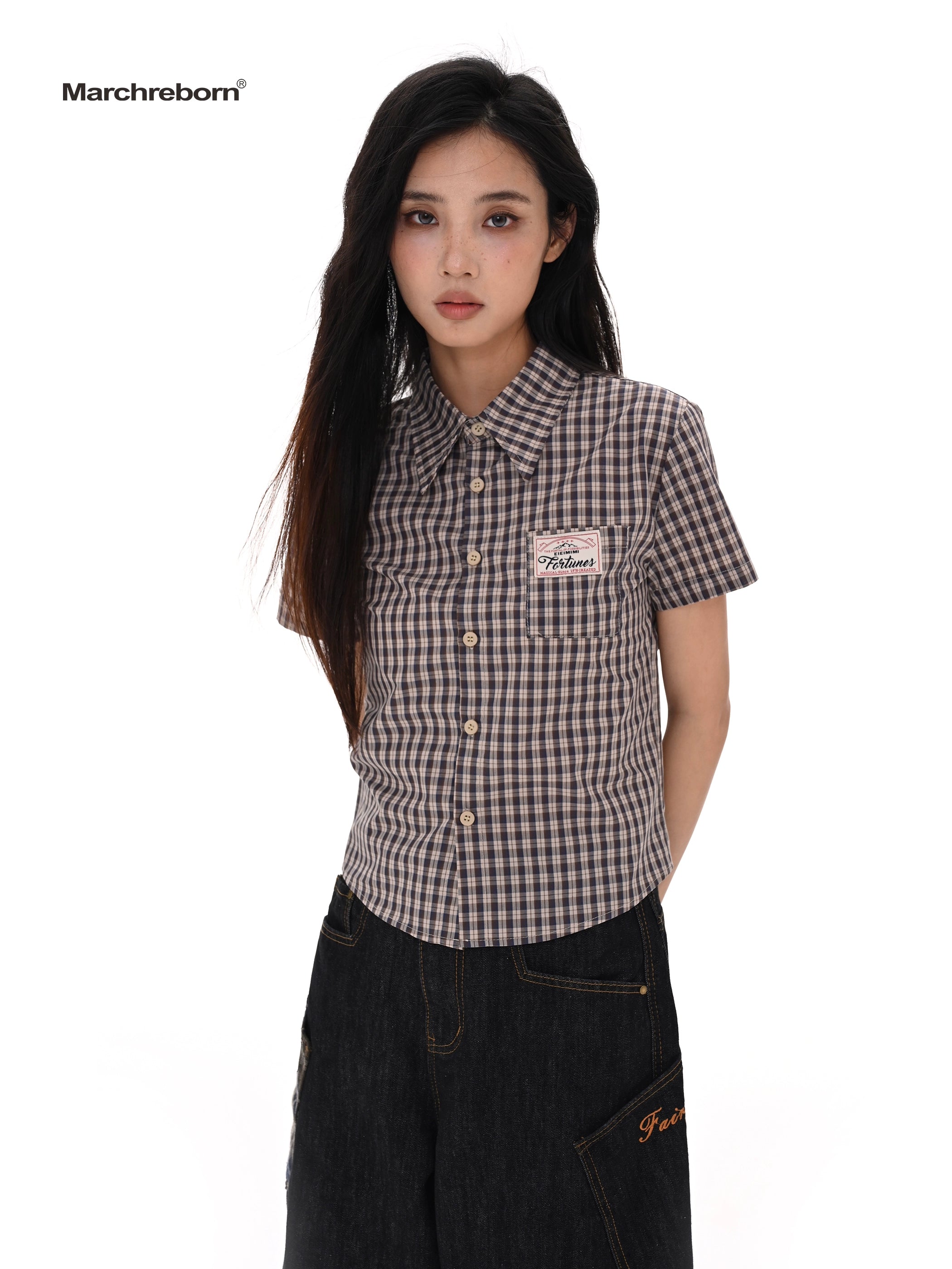 March Vintage Plaid Short Sleeve Shirt