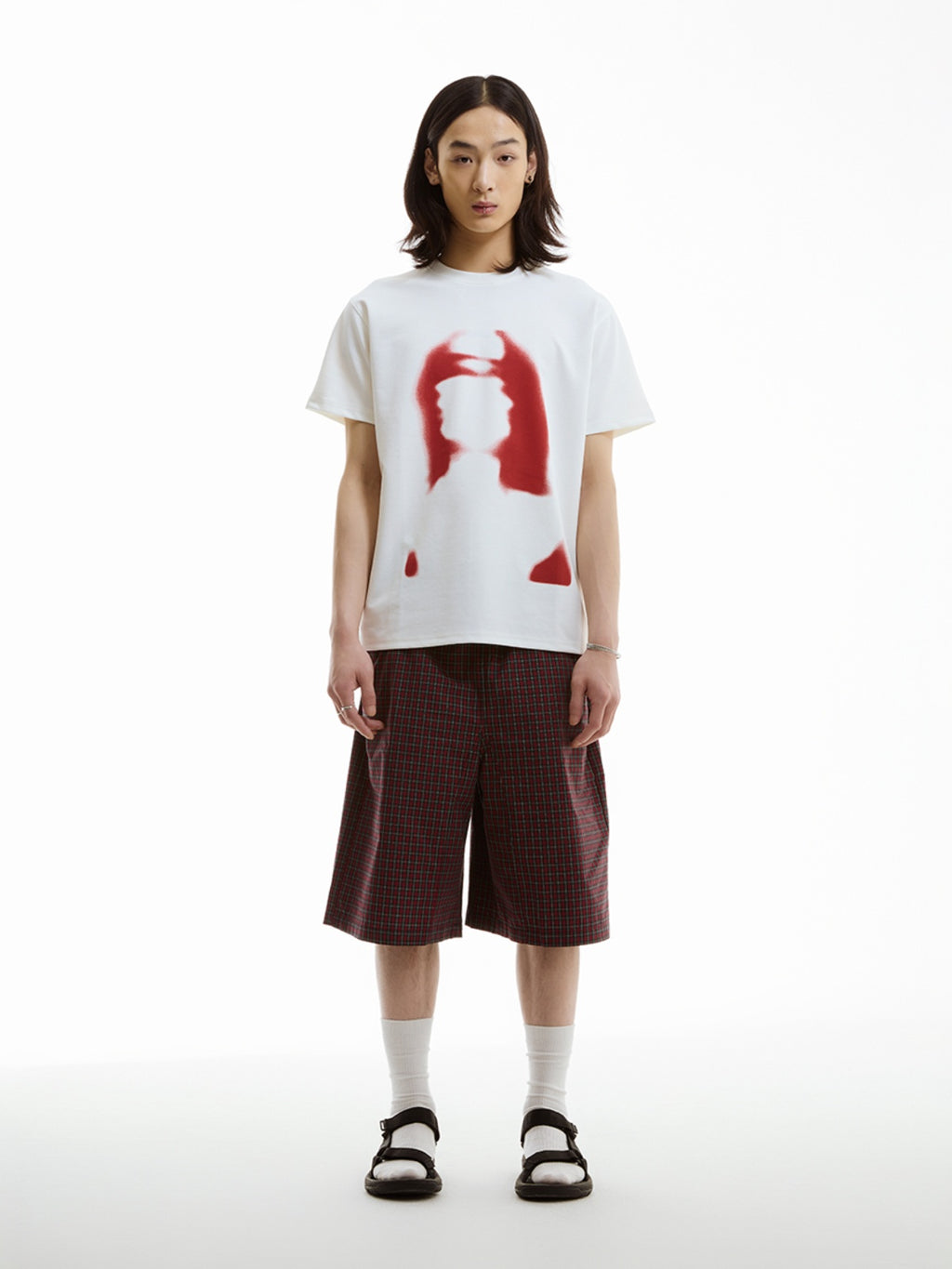 FUNKYFUN Blur Portrait Direct Injection Printing Tee