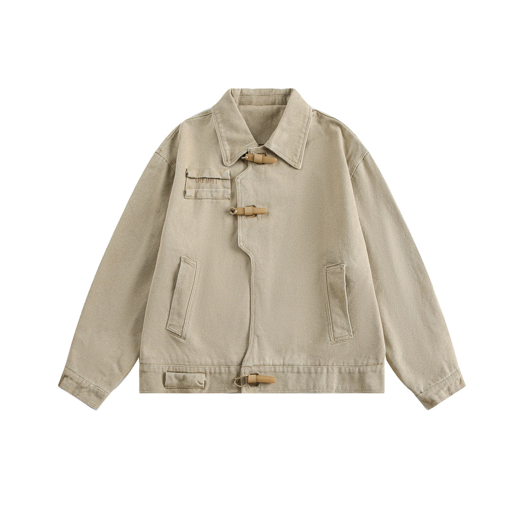 Zuocisankon High Texture New Personality Buckle Lapel Jacket