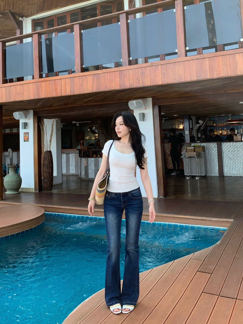 Popchee Slim Mid-rise Jeans