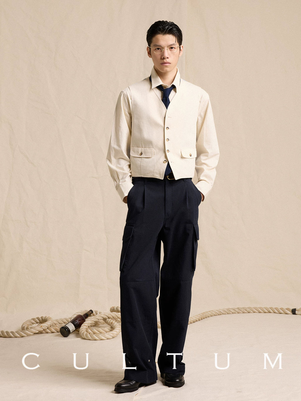 CULTUM Vintage Denim Spliced Vest