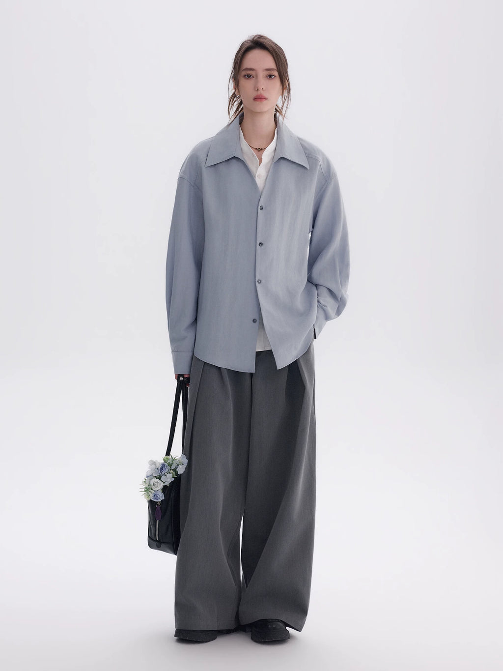 CHOR Fake Two-piece High-end Casual Simple Long-sleeved Shirt