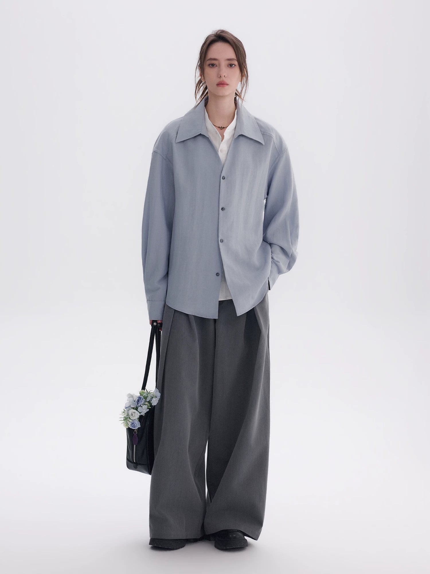 CHOR Fake Two-piece High-end Casual Simple Long-sleeved Shirt