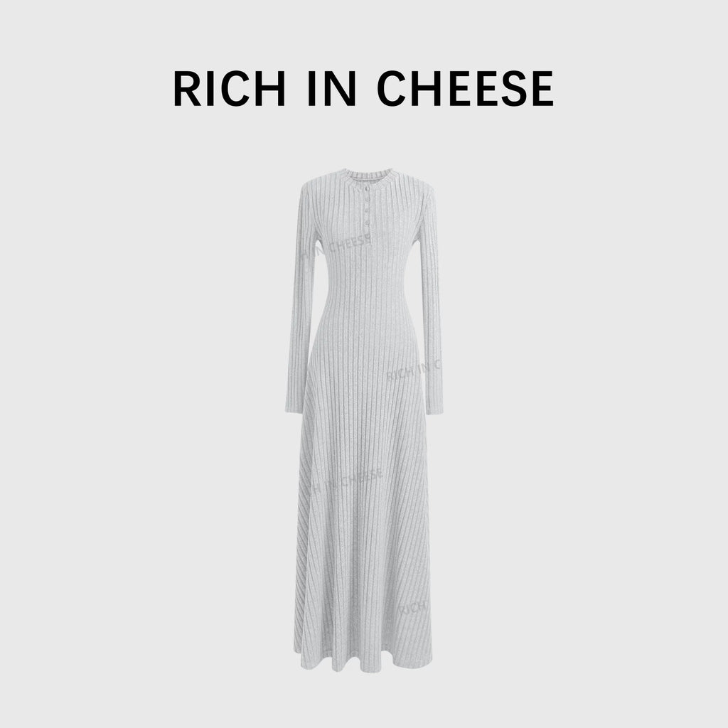 RICH IN CHEESE  Knitted Waist Dress