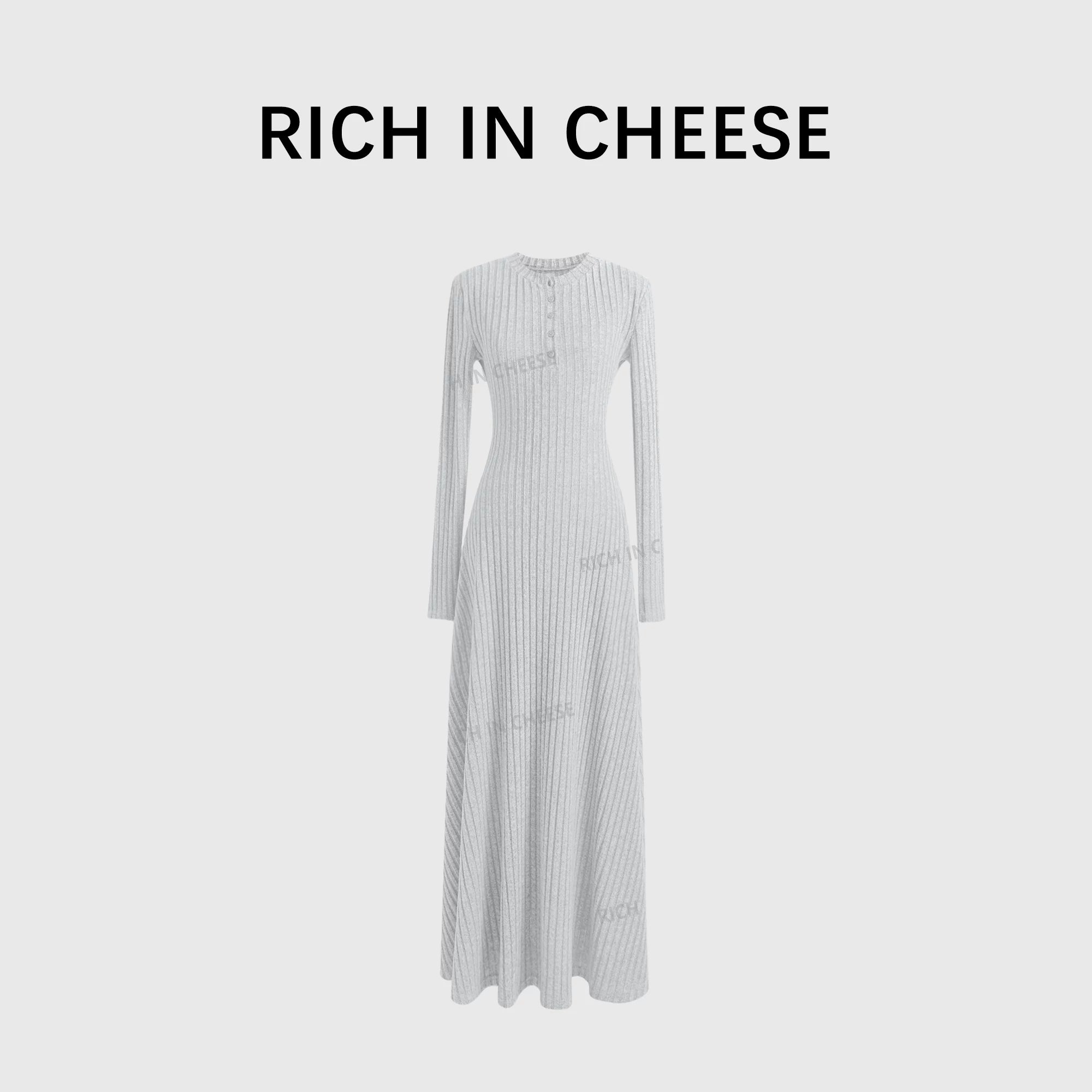 RICH IN CHEESE  Knitted Waist Dress