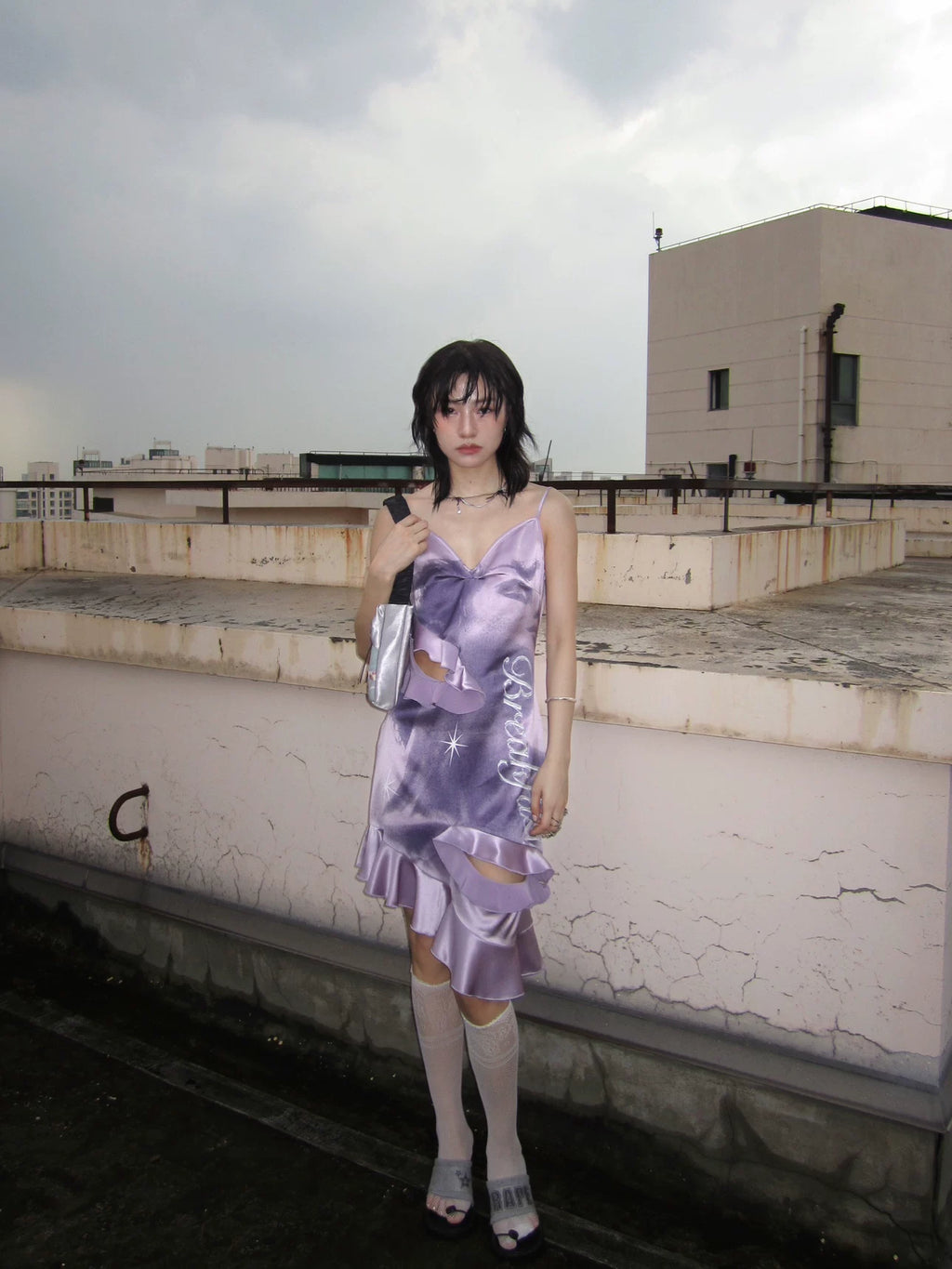 Enteralt Slimming Ripped Slip Dress