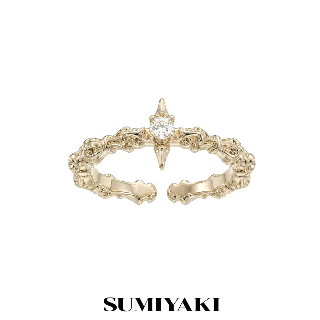 Sumiyaki 6.8g Gold-Plated Butterfly Ring Set