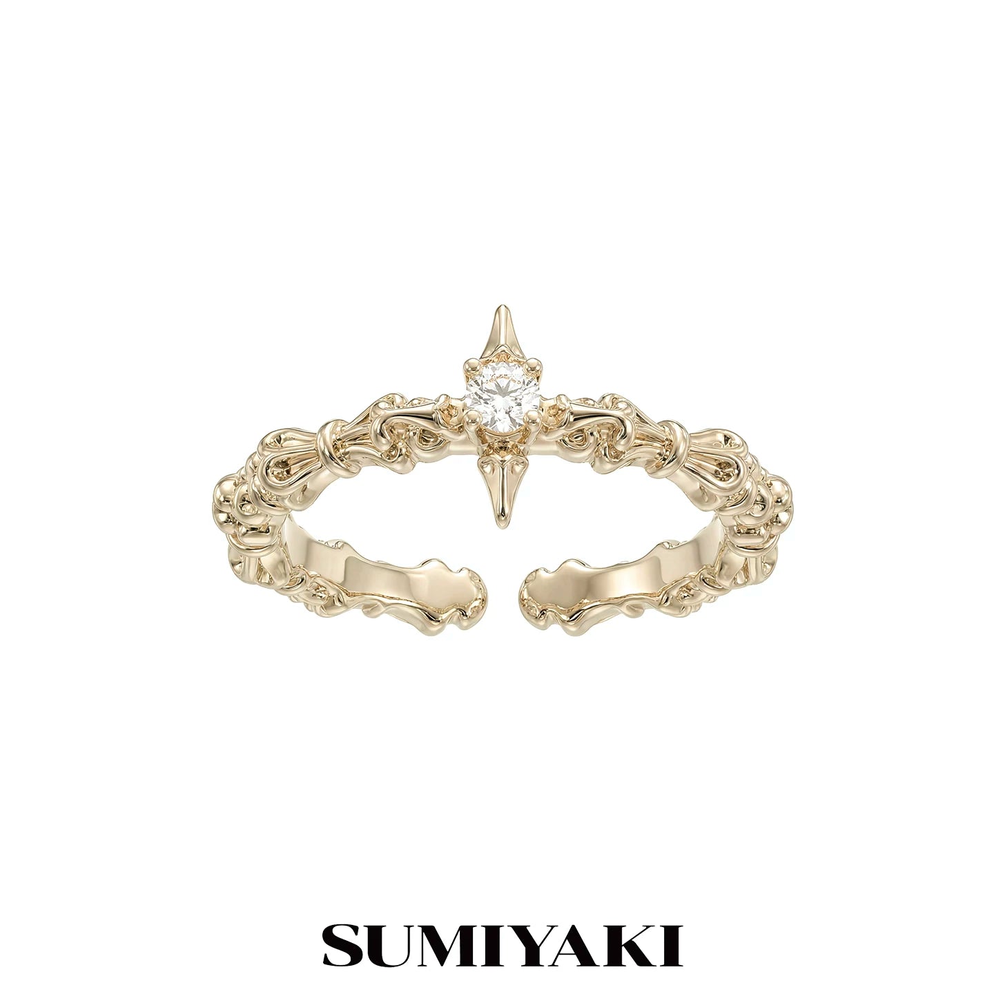Sumiyaki 6.8g Gold-Plated Butterfly Ring Set