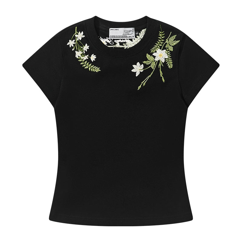 HACR Children's Fun Plant Flower Embroidery Tee