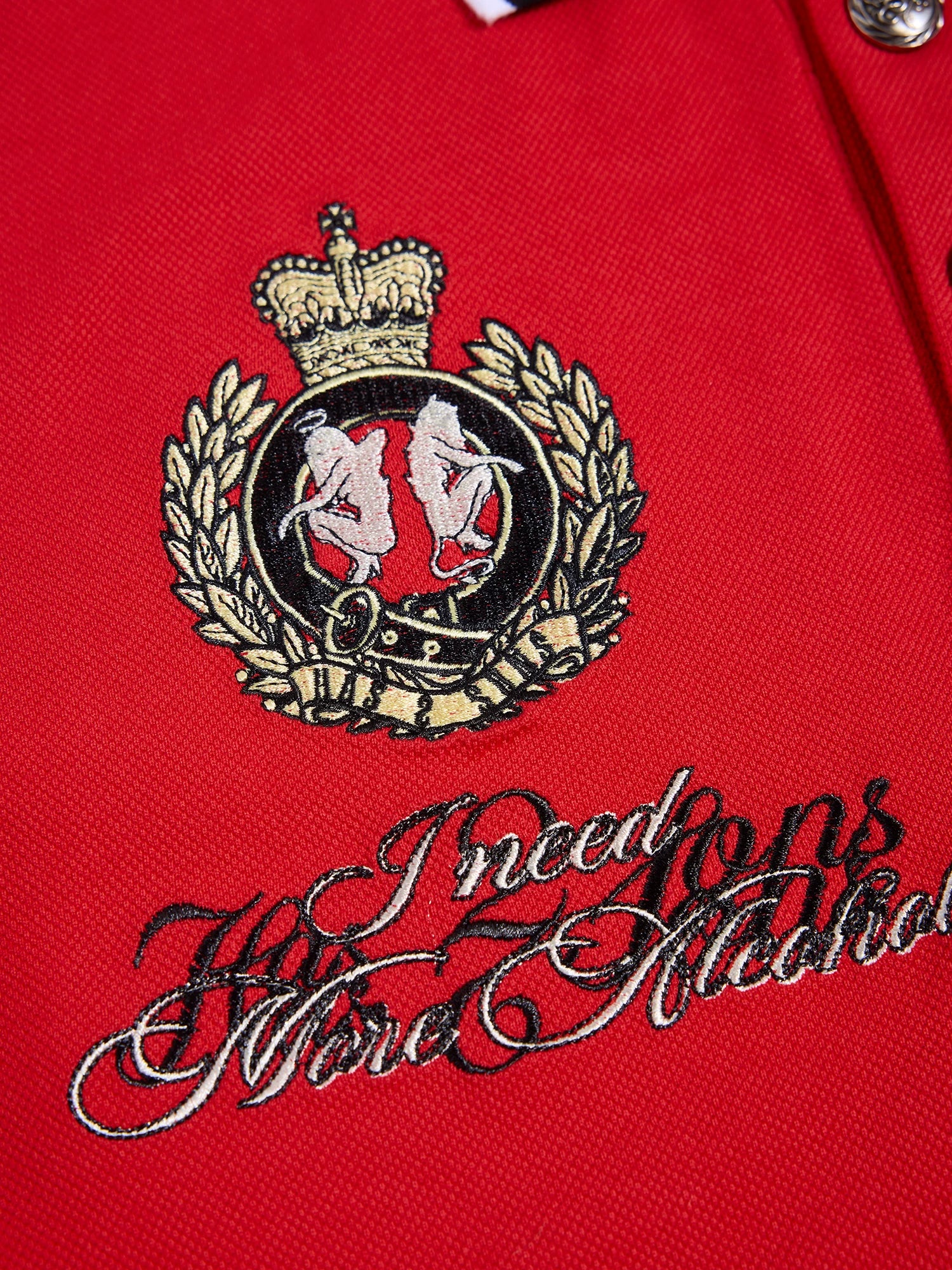 HAS2SONS Polo Neck Embroidery Contrasting Tee