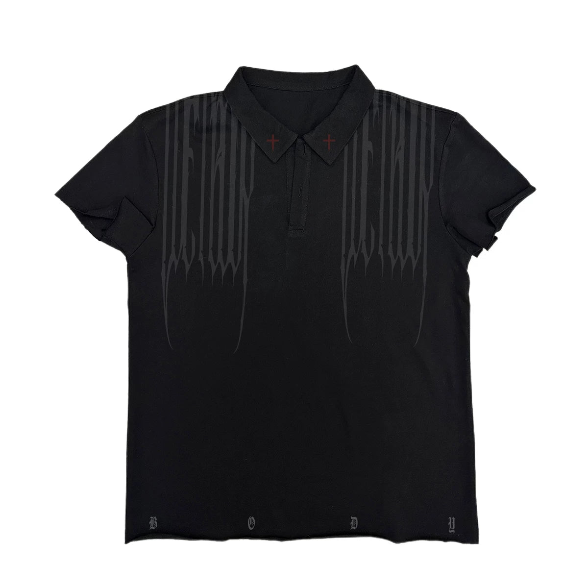 Wetbody Simple Lapel Casual Tee