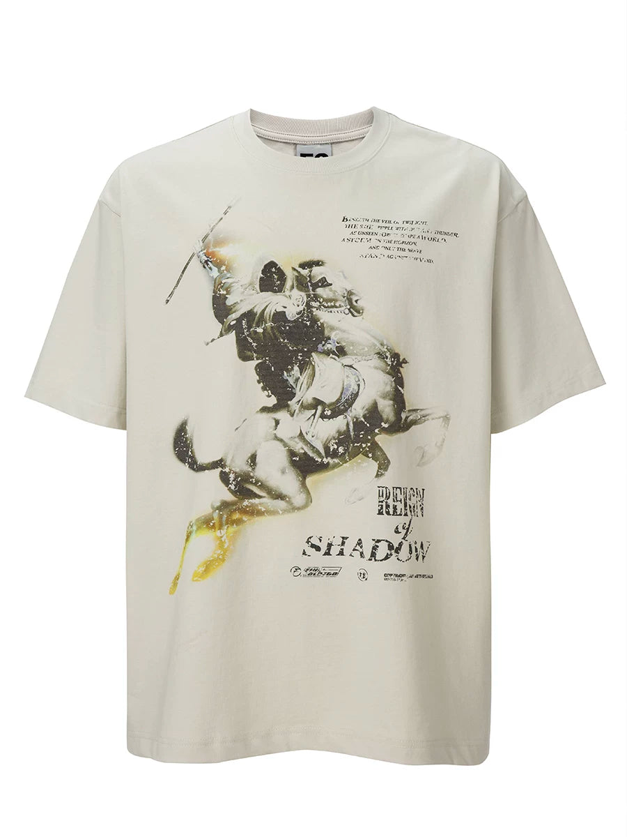 F2CE Retro Knight Print Loose Tee