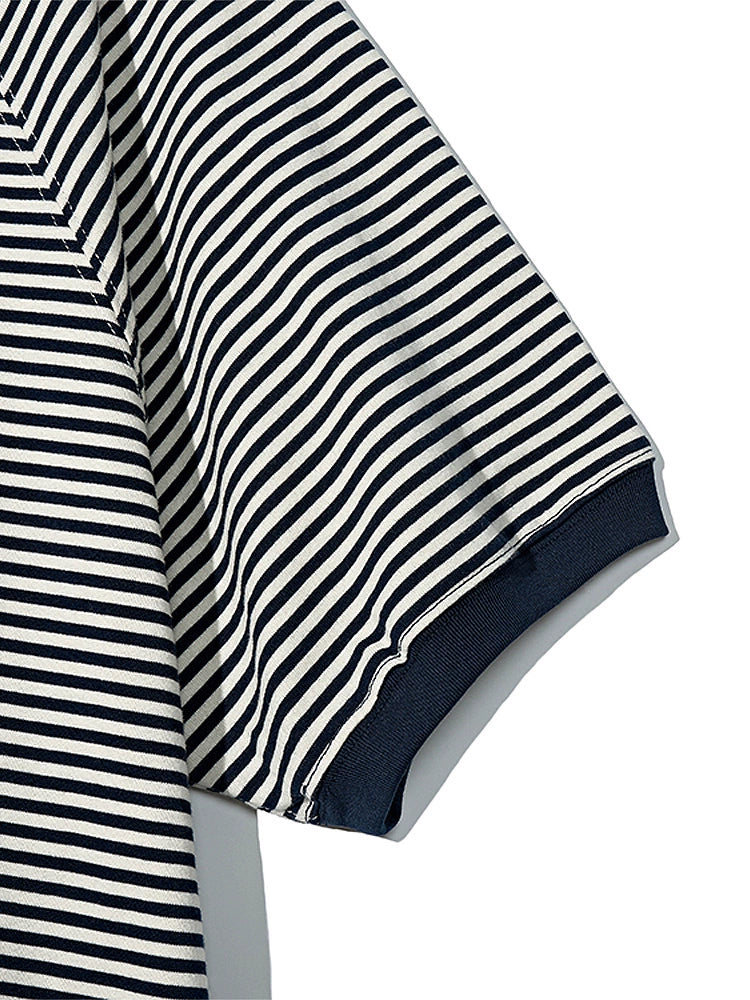 PARTIMENTO Shoulder Sleeve Striped Tee