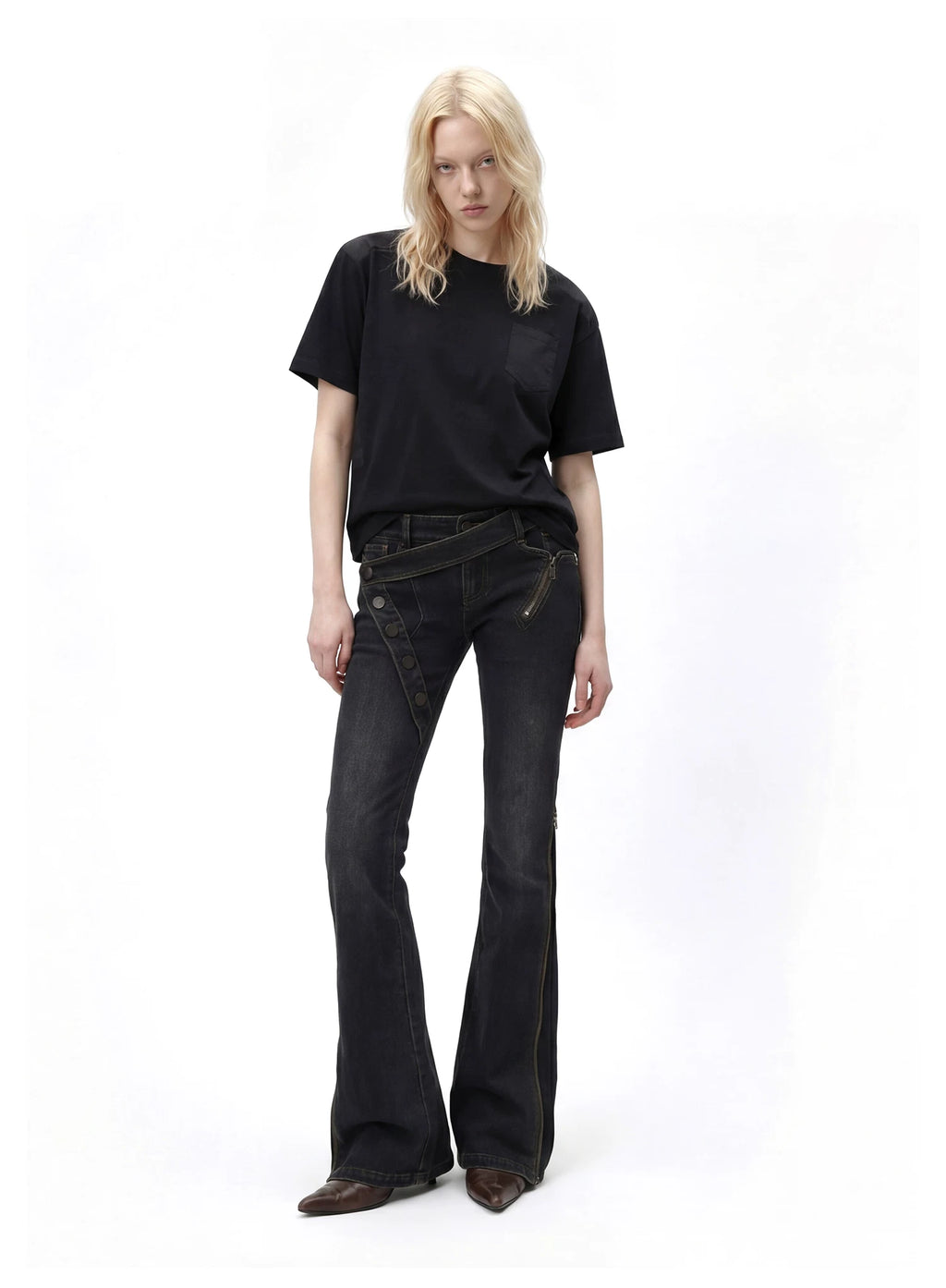 Remedy Loose Splicing Round Neck Casual Tee