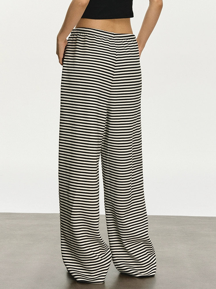 Anna Aneae Striped Lazy Loose Casual Straight Pants