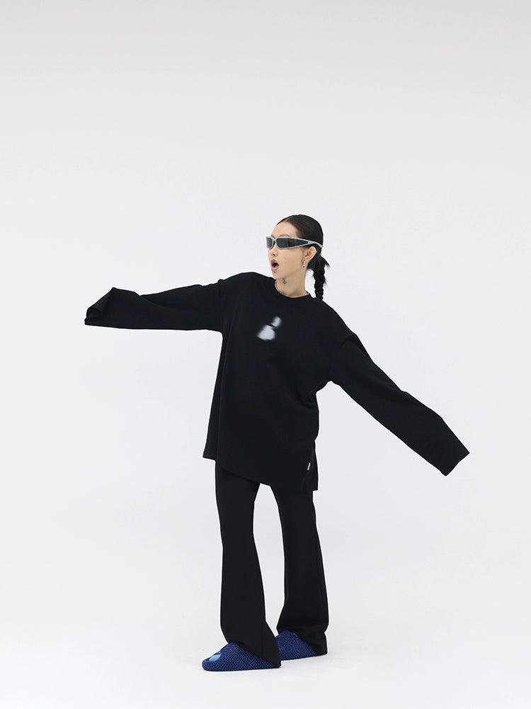 FUZZYKON Simple Casual Straight-leg Pants