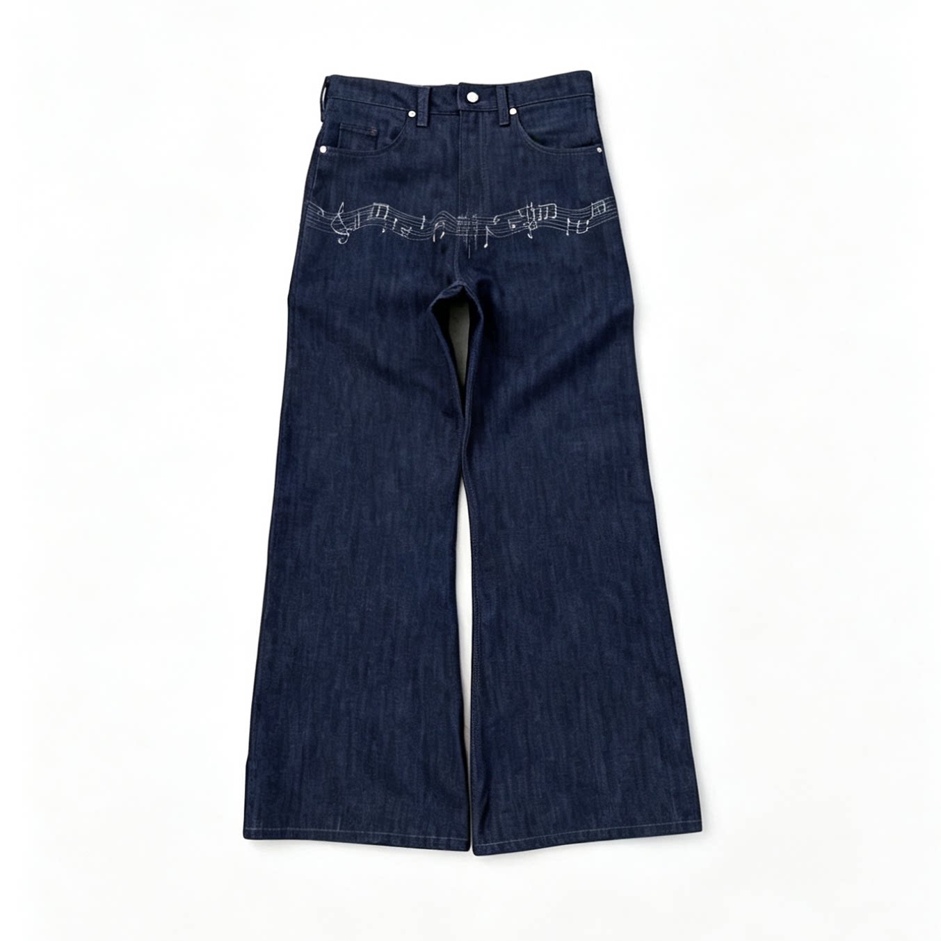 FTS Retro Music Note Embroidered Slacks