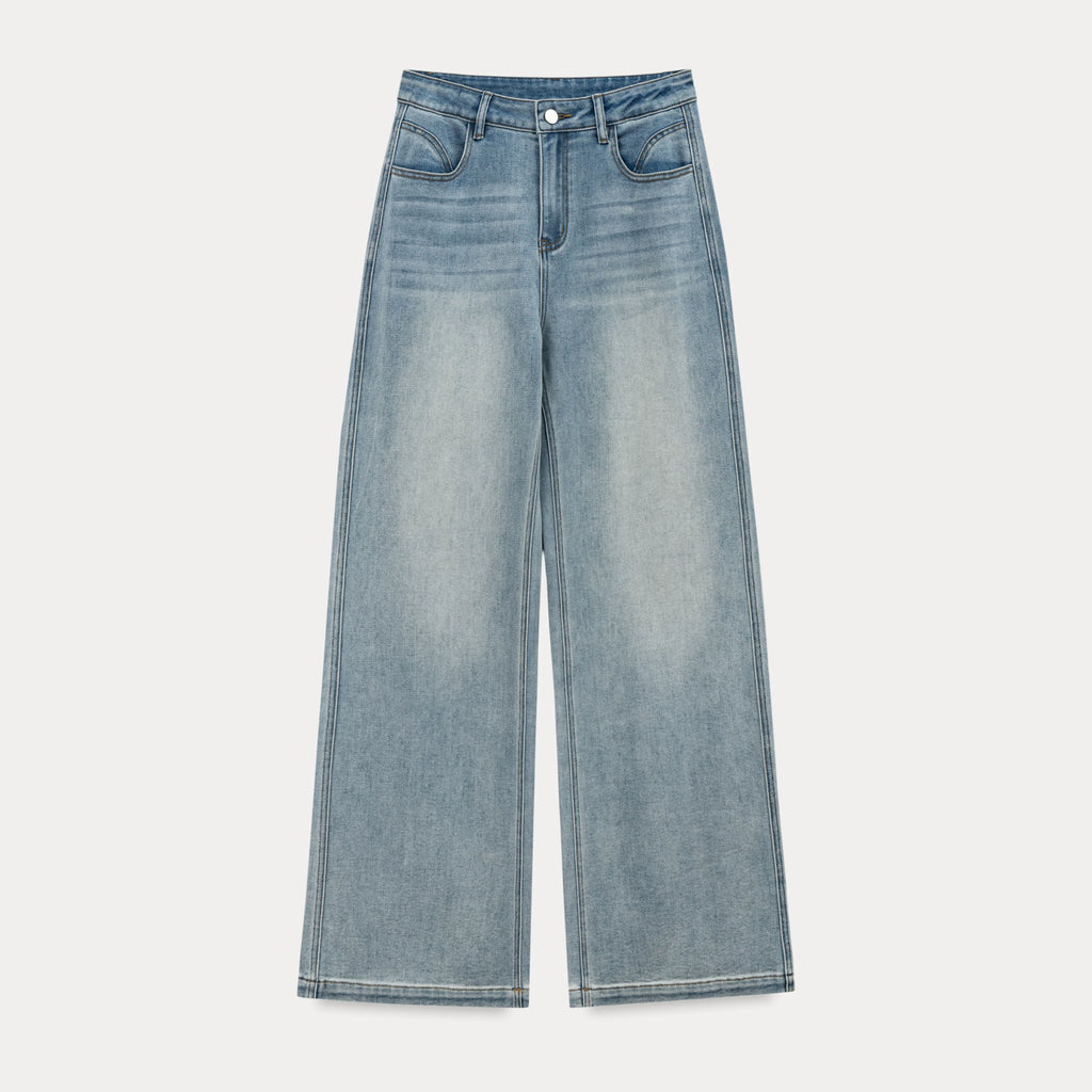 EGGKA Vintage Versatile Low-rise Straight Jeans