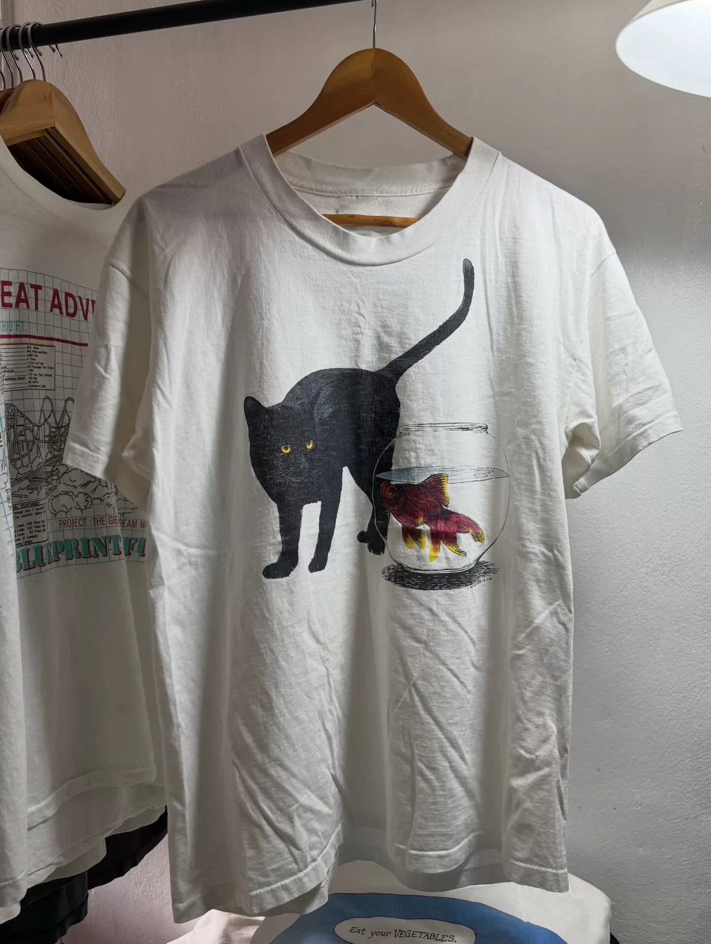 Wang Youbing Fun Spoof Hand-painted Cat Tee