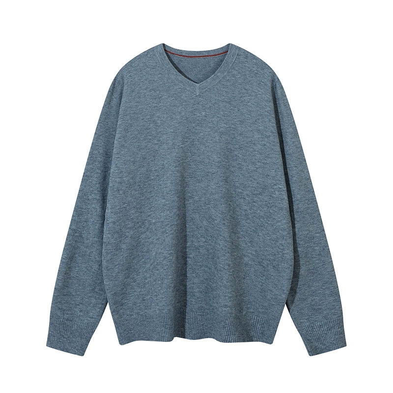 MADWITCH Vintage Simple V-Neck Knitted Bottom Sweater