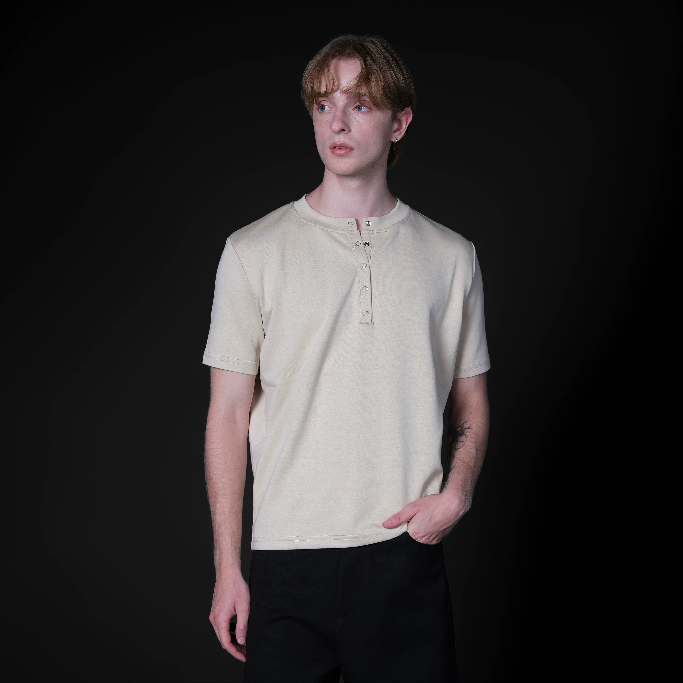 Set for life Modal Cloud Sense Henry Collar Short Sleeve