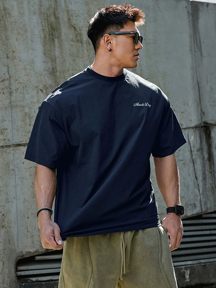 Muscle Dog Reflective Print Athleisure Tee