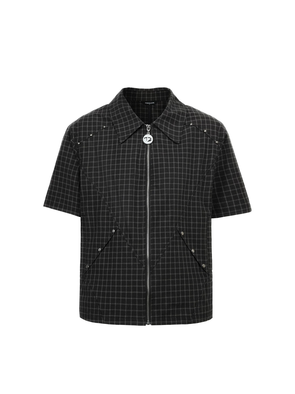 TZ Killer Plaid Rivet Stitching Shirt