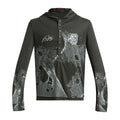 PEOPLESENSE Reticulated Slim-fit Fake Two-piece Hooded Long Sleeve