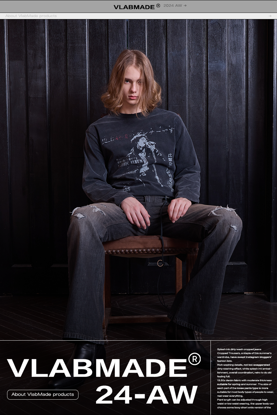 VLABMADE Single Stitch Washed Old Long Sleeve TEE