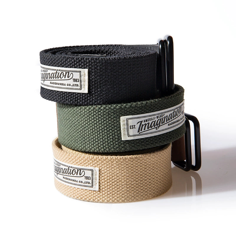 Maden Vintage Canvas Double Buckle Braided Belt