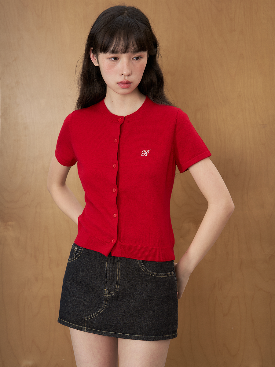 UnderStress Skin-friendly Short Button-Knitted Cardigan
