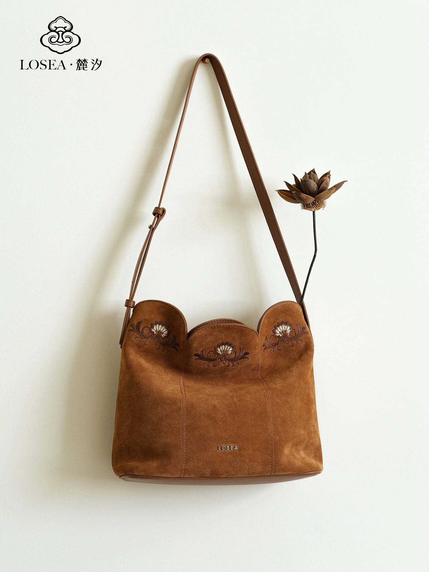 LOSEA Genuine Leather Matte Cowhide Shoulder Bag